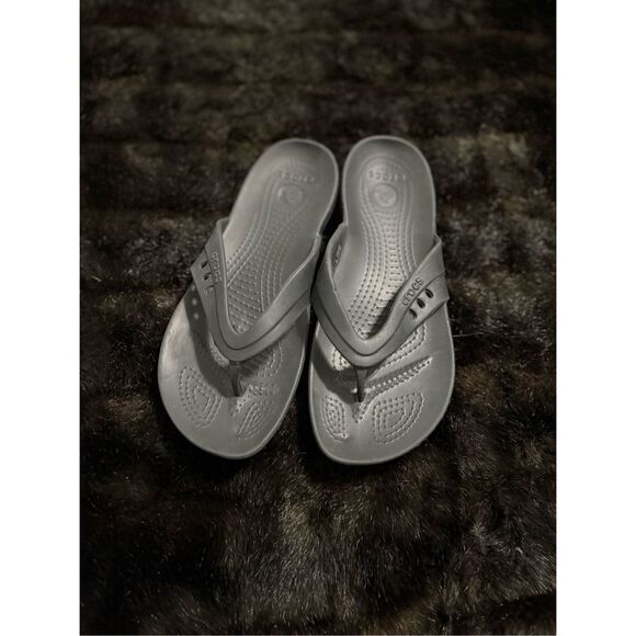 Crocs KADEE II Flip Flops/Thong Sandals  Women's Size 9, Black - Picture 1 of 3